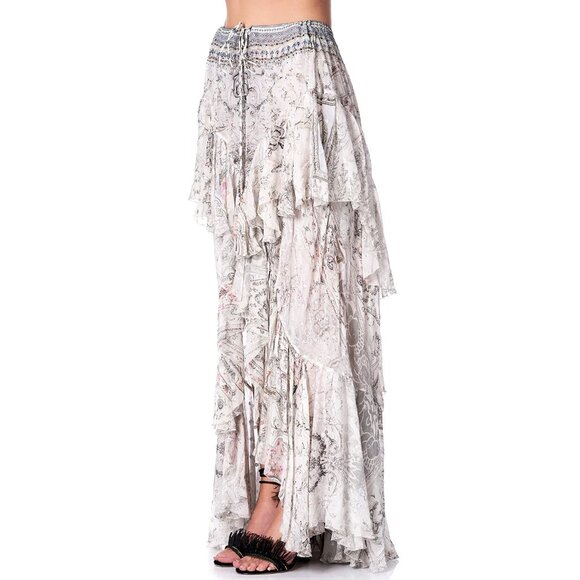 Camilla Crystal Castle Maxi Skirt with Double Frill Small b81 - Picture 3 of 12